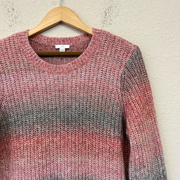 J. JILL Striped Chunky Knit Crew Neck Pullover Sweater Bohemian in Multi - Picture 3 of 10
